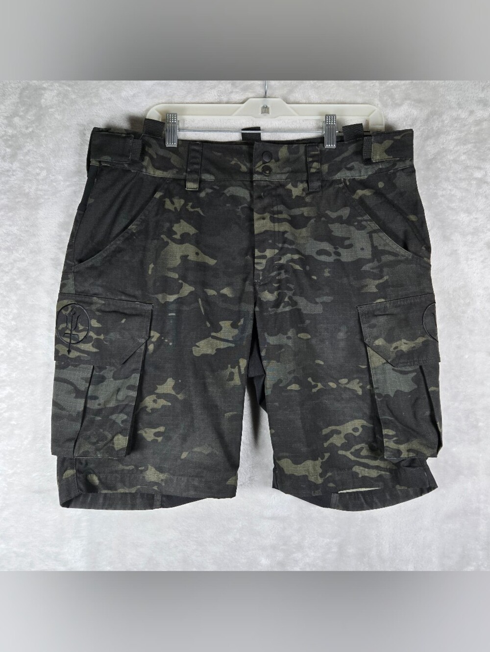 Thrudark SF Charge Shorts Size XL Dark Multicam Cargo 9" Inseam Camo Rip Stop